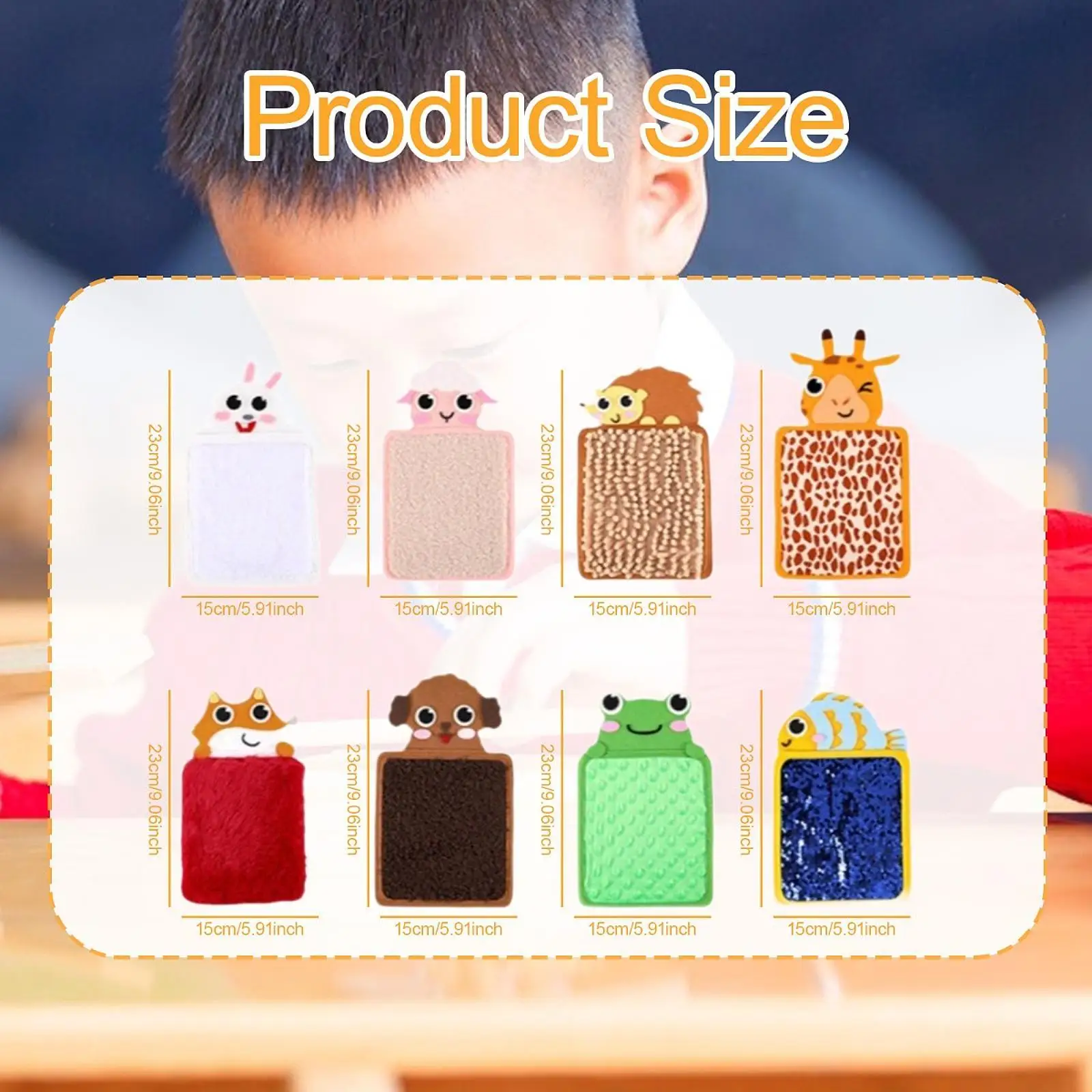 8 Pieces Sensory Mats Cartoon Kids Sensory Toys for Baby Boys Girls Children