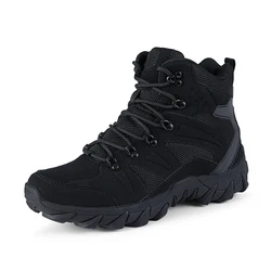 Enhanced Tactical Outdoor Boots - Men's Durable Anti-Wear Rapid Response Hiking and Fishing Footwear - 45 (Black)