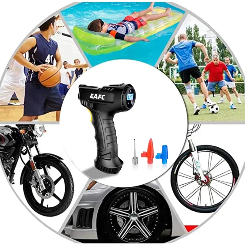 Handheld Air Compressor Wireless Wired Inflatable Pump 120W Electric Pump Portable Tire Inflator Digital for Car Bicycle Balls