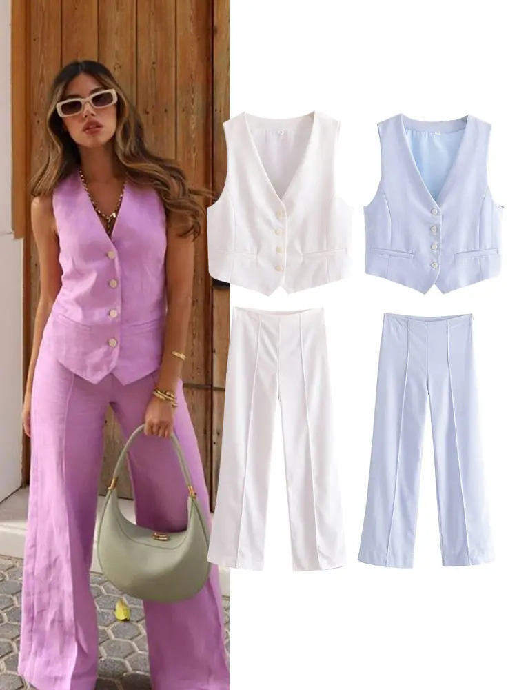 Mädchen Sommer Set Mit Tanktop & Hose - Leichter Freizeitanzug Für 1-10 Jahre