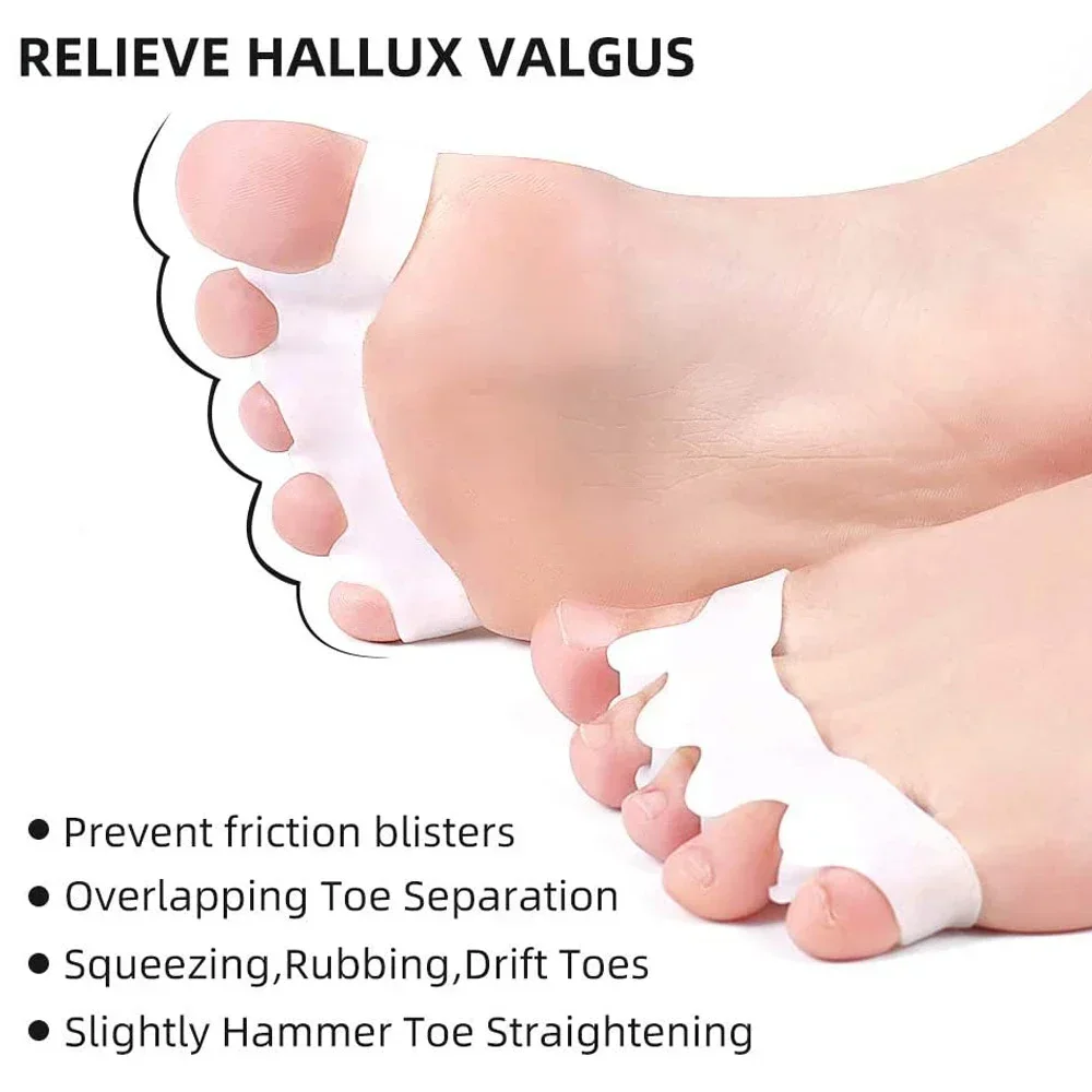 Gel Toe Spreaders Separator Silicone Bunion Correctors for Bent Claw Curved Toes Toe Straighteners for Women & Men Foot Care Tool nail art tools toe separators toe spreader