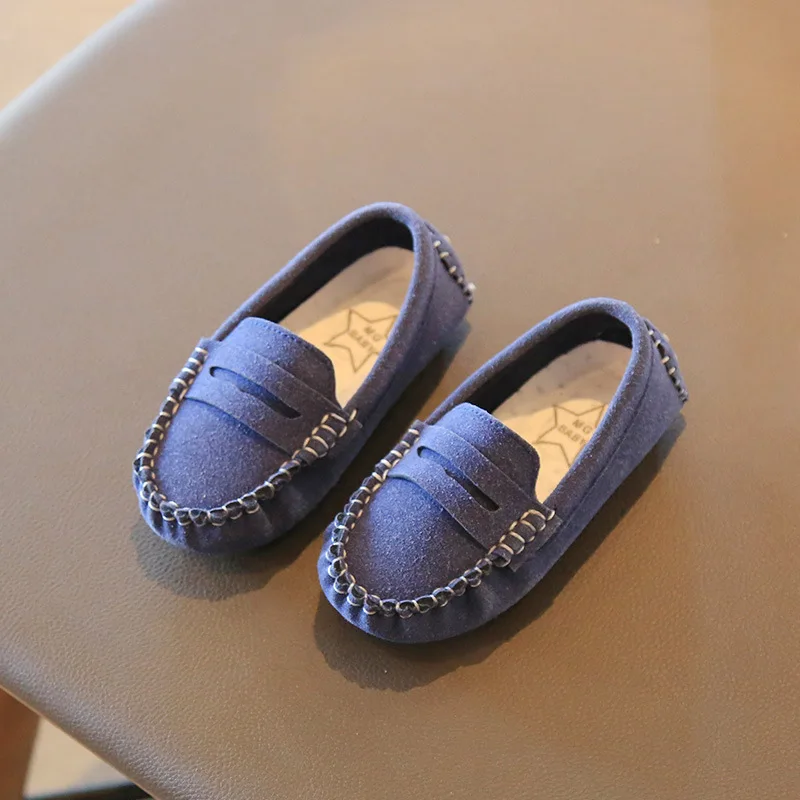 Children Baby Shoes Boys Solid Suede Slip On Kids Loafer Sneakers 2022