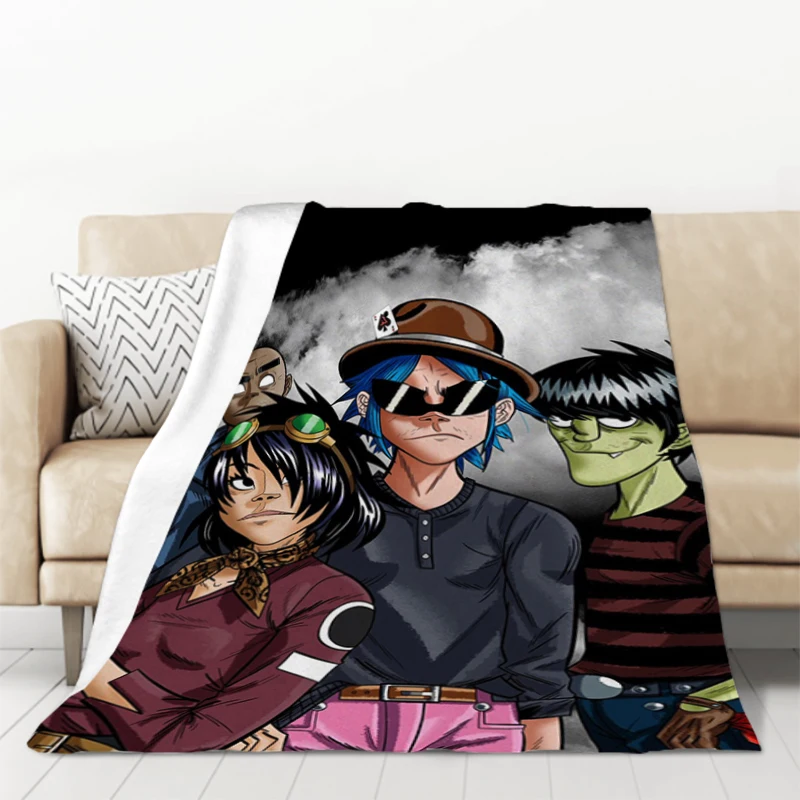 

Hip Hop Gorillaz Band Bed Blankets and Bedspreads Fleece Blanket Furry Winter Bedspread the Knee Sofa Warm Baby & Throws Camping