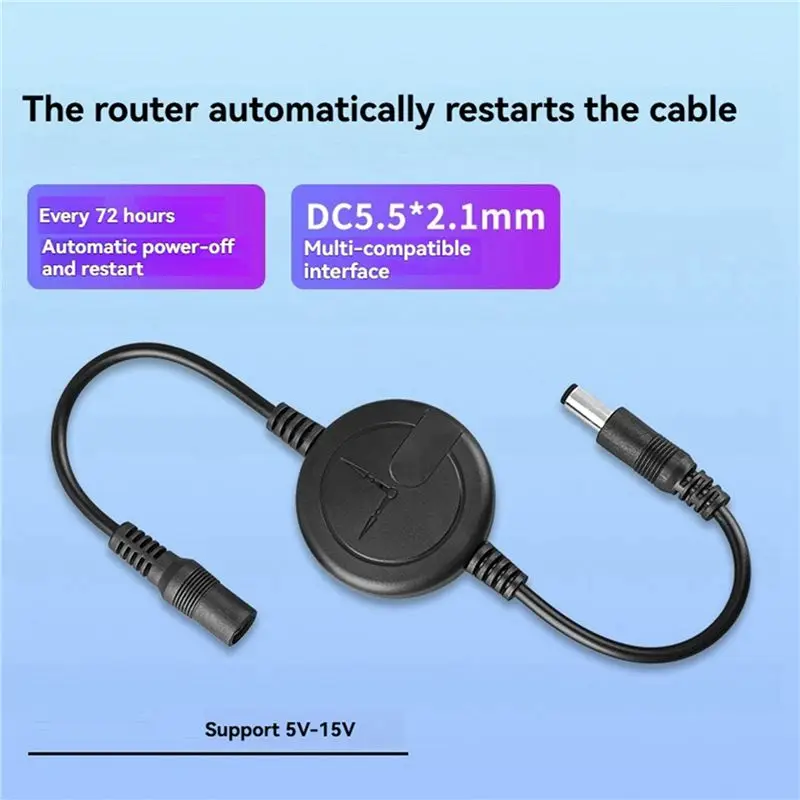 최적의 4X DC5V-15V 라우터 리셋 리부터 72시간 자동 재시작 케이블 와이파이 브리지/캣/라우터/리피터용 블랙