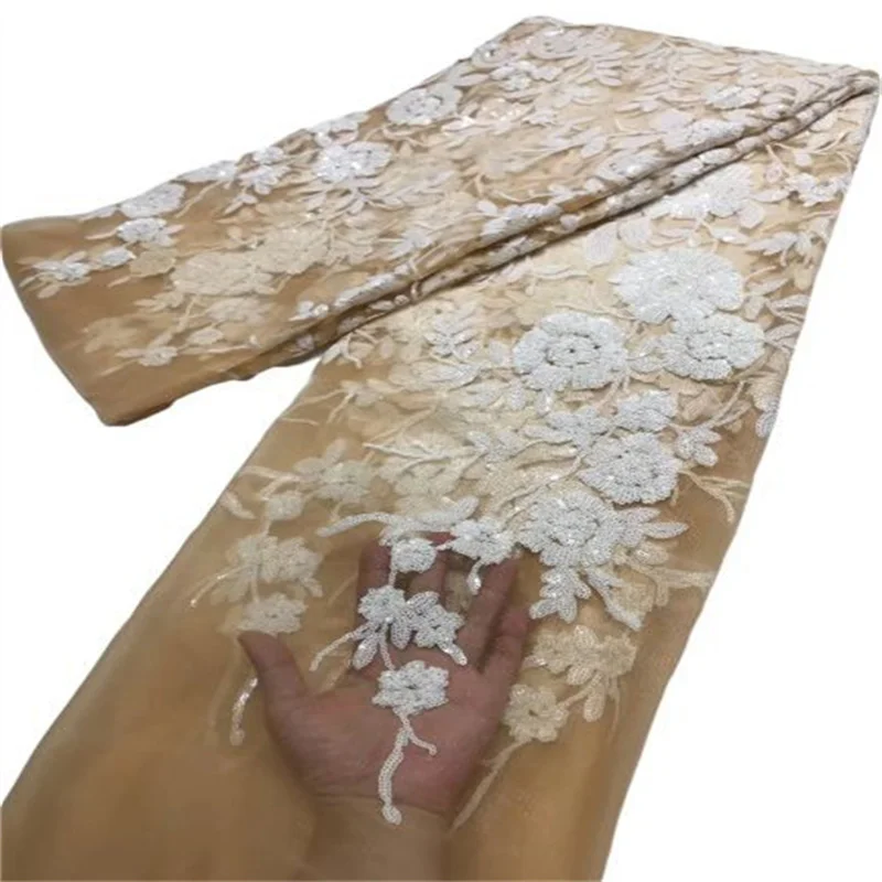 

Green African Tulle Lace Fabric Sequin 5 Yards 2022 Nigerian Mesh Lace Fabrics Fuchsia High Quality For Sew Wedding Cloth