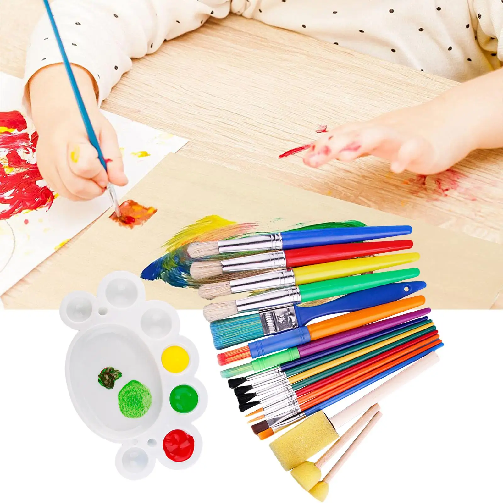 

19Pcs Paint Brush Set Watercolor Acrylic Paint Boys and Girls Portable Child Adults Crafting Tools Art Supplies Painting Brushes
