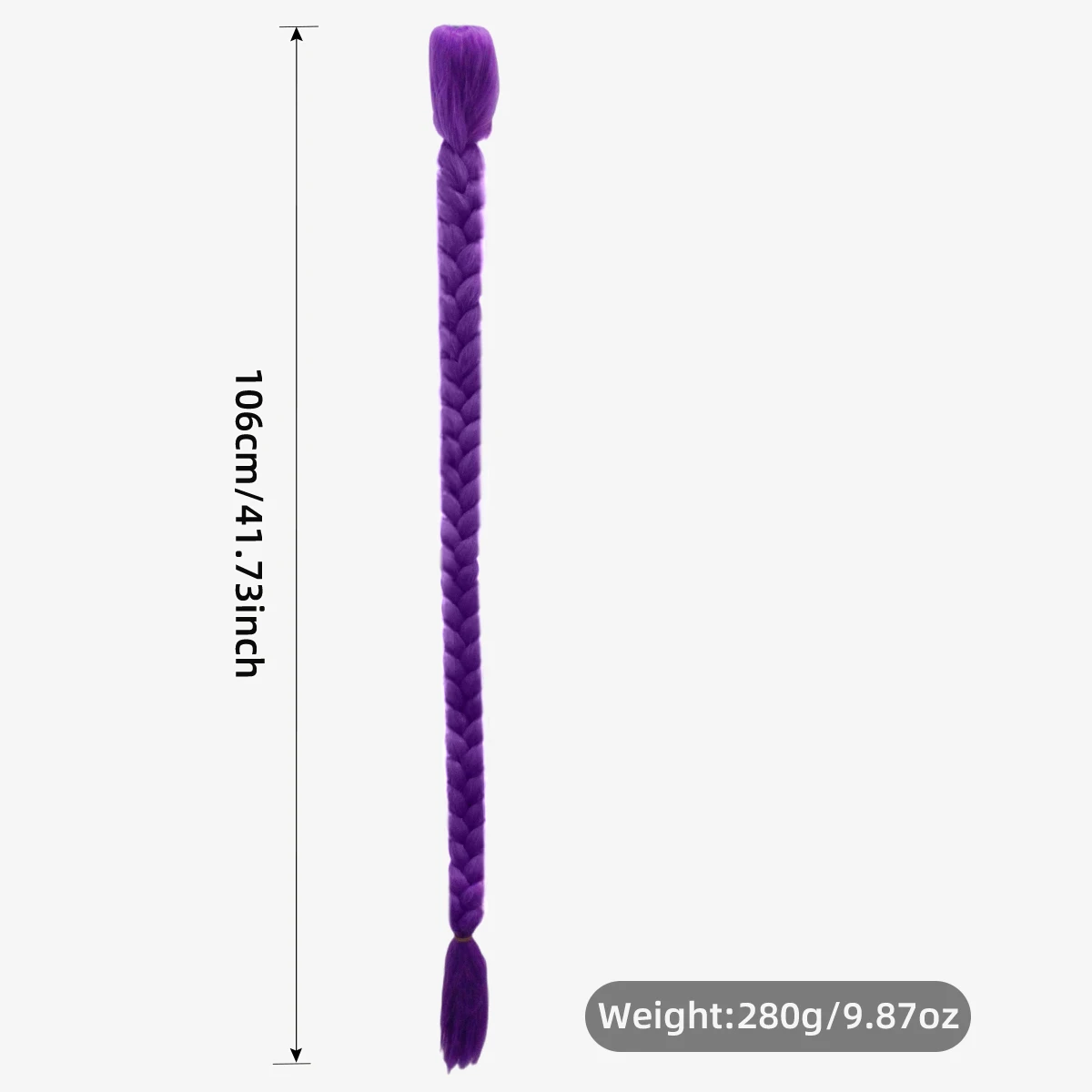 루미 코스프레 퍼플 그라데이션 박스 브레이드 가발 106cm 280g 1면 클로 클립 엉킴 없음 냄새 없음 편안한 착용감 합성