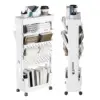 5-Tier Removable Magazine Newspaper Storage Rack, Book Storage Rack With Wheels Tableside Bookshelf For School Classroom Office 1