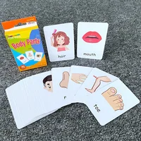 Children's Early Physical Cognition English Word Education Card  Animal Fruits Flashcards Montessori Baby Kids Early Educational 1