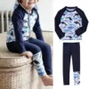 Toddler Boy Dinosaur Toddler Boys Swimsuit Kids Surf Bathing Suit Long Sleeve Swim Shirts Long Pants Two Swimsuit Girl Toddler 1