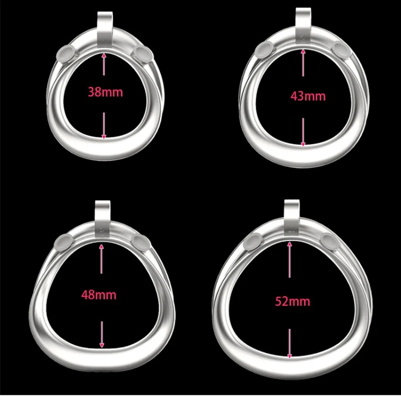 Stainless Steel Male Chastity Cage Cock Cobra Mamba Penis Ring Chastity Belt BDSM Erotic Urethral Lock Double-Arc Ring Sex Toy penis chastity cage chastity lock sex toy chastity cage accessory penis cock ring