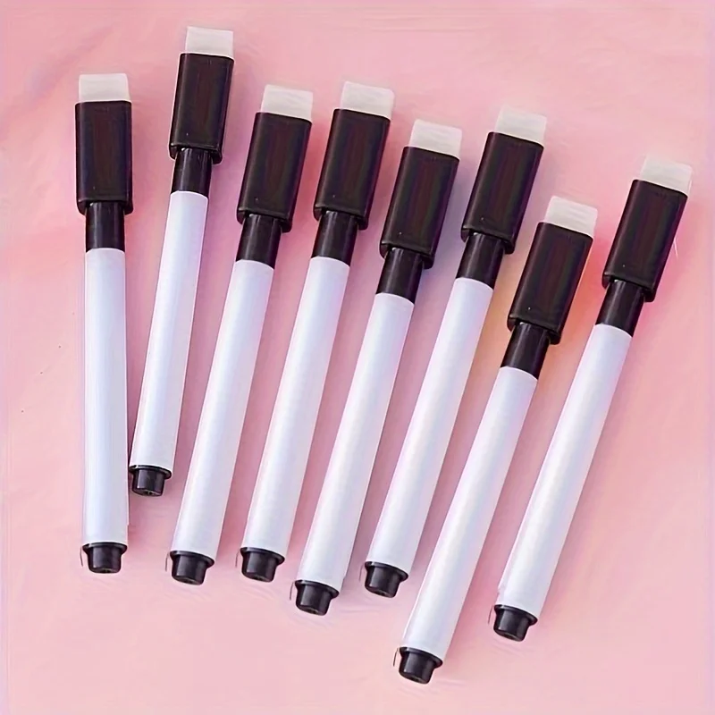 6pcs 비자성 화이트 보드 펜빠른 건조 환경 친화적 인 작은 지우개 펜 쓰기 문구 화이트 보드 액세서리
