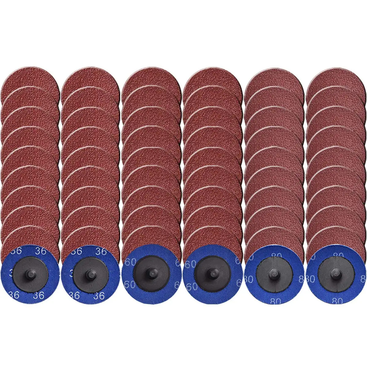 Quick Change Sanding Disc, 20 Pcs 36/60/80 Grit 2 inch Aluminum Oxide Coated Die Grinder
