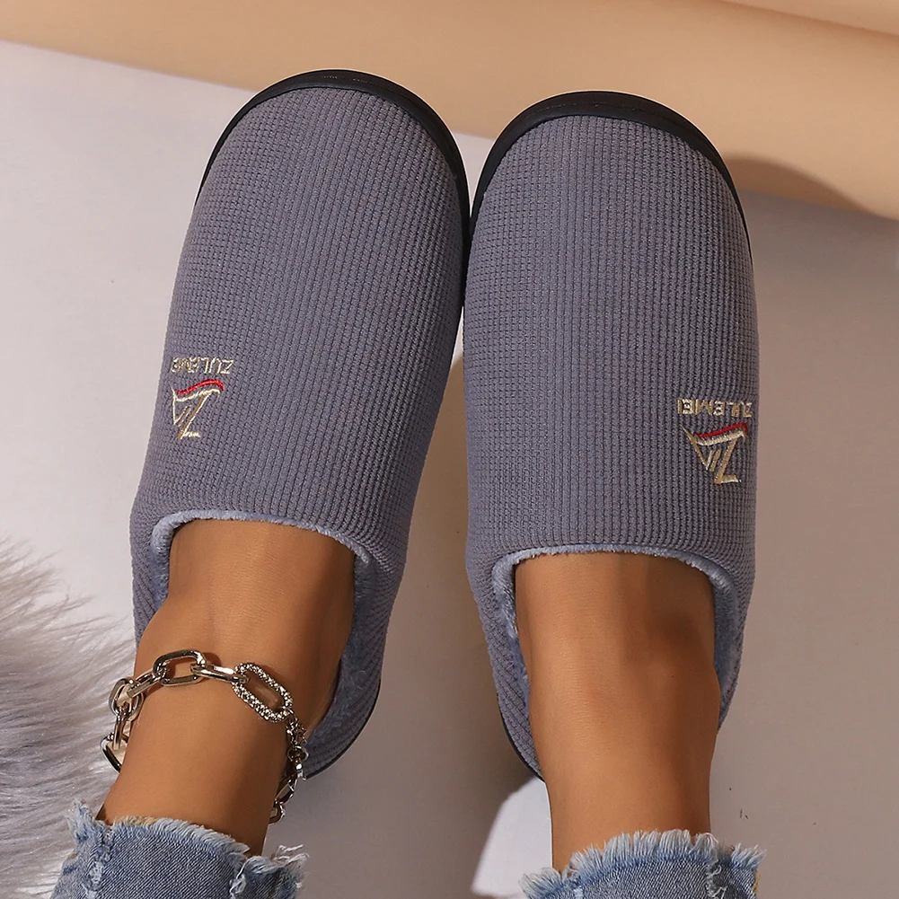 Plush House Slippers Closed Toe Slippers Non-Slip Fluffy Home Slippers Soft Fuzzy Slippers for Indoor Outdoor Bedroom 5