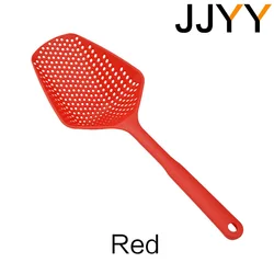 Large High-Temperature Non-Stick Kitchen Colander and Noodle Spoon Set (Red)