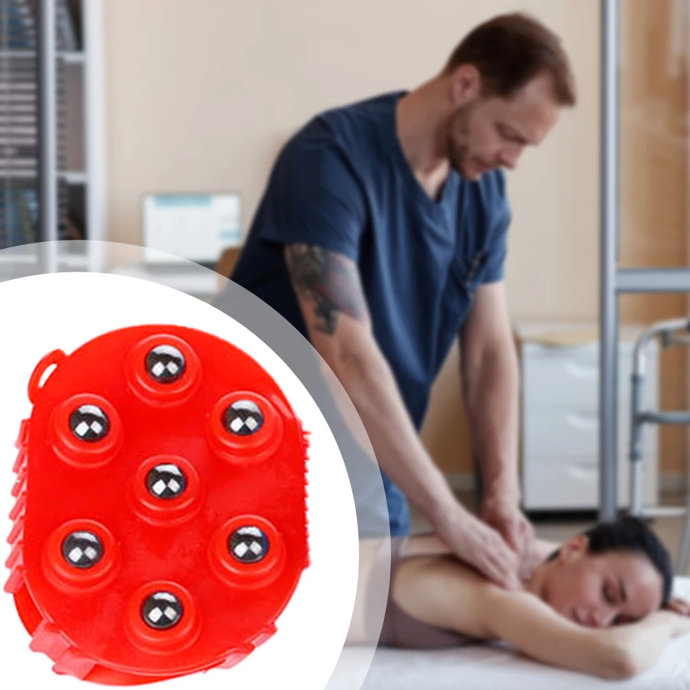 Silicone 7 Balls Body Massager Glove Rolling Ball Body Massage Glove Muscle Pain Relief Relax Massager for Neck Leg Back