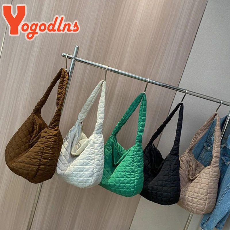 New Quilted Padded Crossbody Bag for Women Pleated Bubbles Cloud Shoulder Bags Large Tote Bucket Bag Ruched Handbags