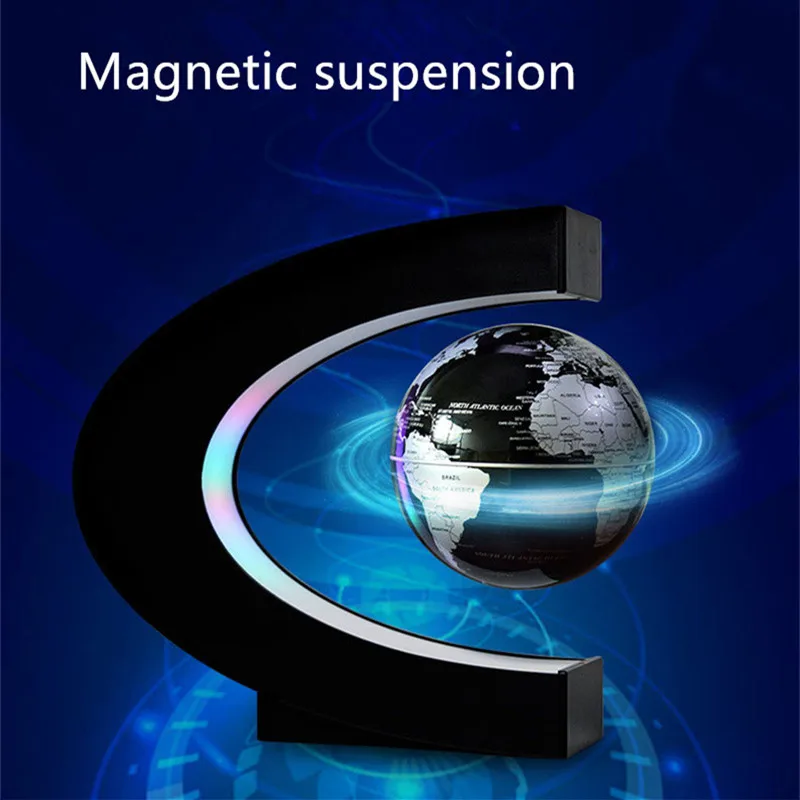 

Magnetic Levitation 3D Printing Globe Creative Gift Ornaments Bedside Table Lamp C-Shaped Magnetic Field Suspension Technology