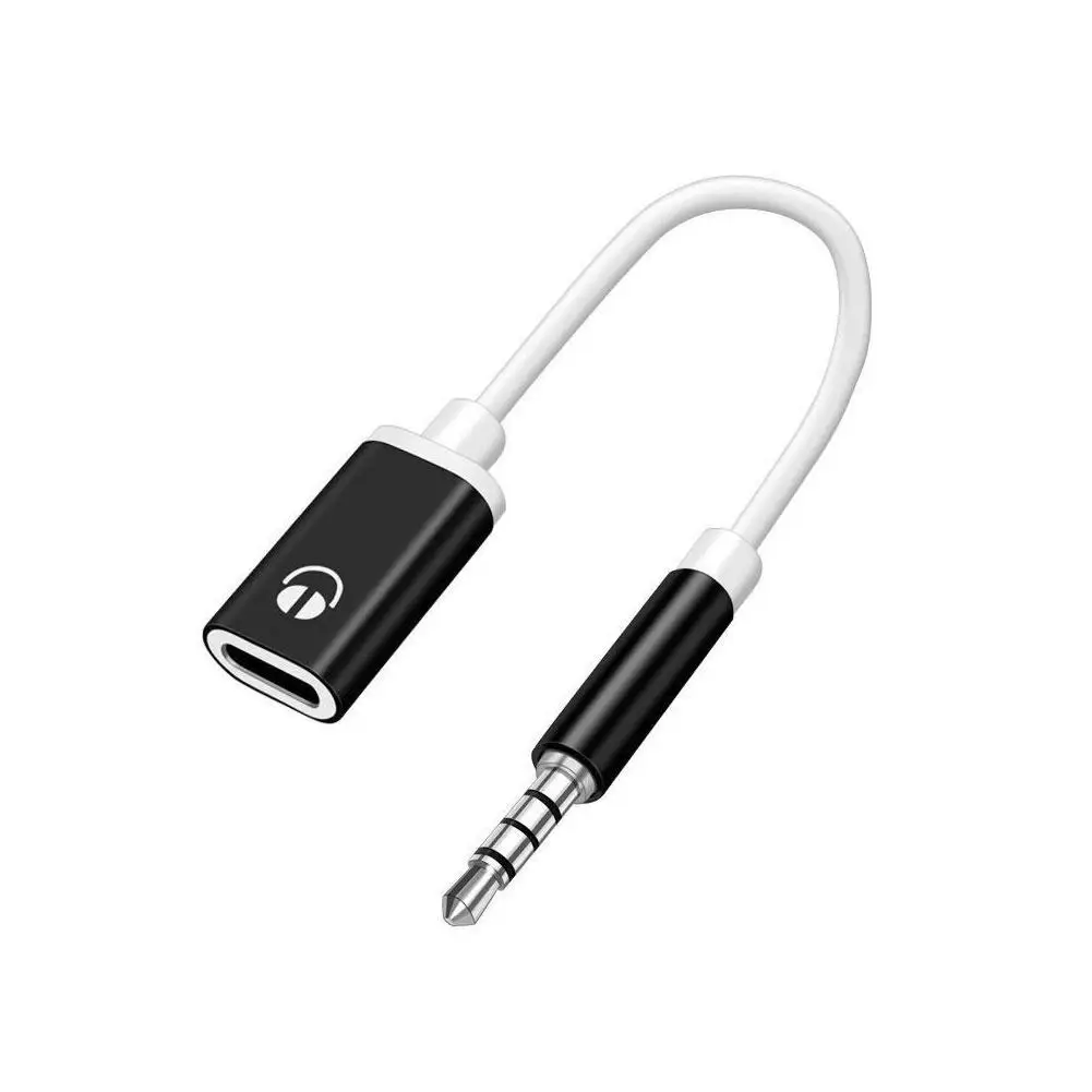수-C 타입 암 헤드폰 Aux 케이블 변환기, C 타입-3.5mm 잭 변환기, 이어폰 오디오 어댑터 케이블, 3.5mm, 1 개