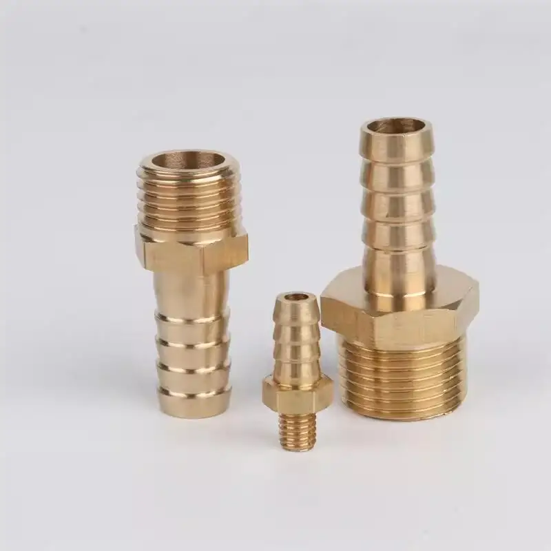 5PCS 2.5mm-10mm Hose Barb OD To M3-M8 Metric Male Thread Brass Pipe Fitting Nipple Coupling Joint hose pipe fitting pipe fitting water pipe fitting