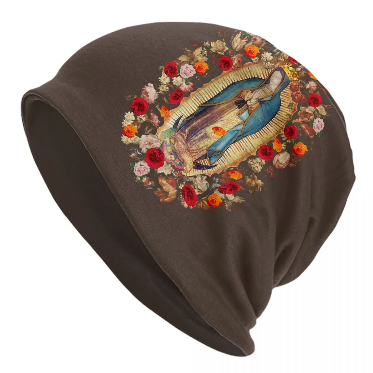

Шапки-бини с изображением нашей леди Гуадалупе мексиканской Девы Марии, шапки, зимняя теплая вязаная шапка, шапки-бини в стиле хип-хоп для взрослых, лыжная шапка для улицы