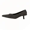 Pointed Toe Suede Sexy Mid Heels Shoes Women Shallow Elegant Sandals 2025 Trend Spring Party Shoes Pumps Luxury Mujer Zapatos 6