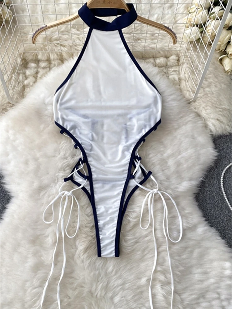 New 2017 Summer Sexy Fashion Patchwork Romper Bodycon Hollow Out Playsuit