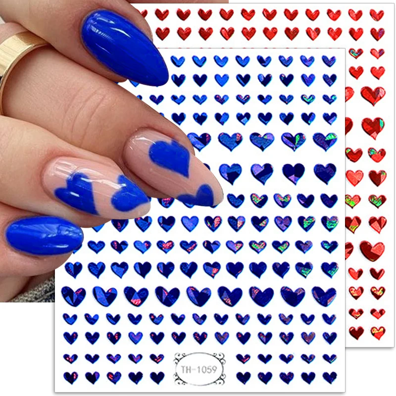 

Laser Heart Nail Stickers Cute Rabbits Nail Decals Stars Nail Art Stickers Valentines Day Hearts Nail Design Stickers for Nails