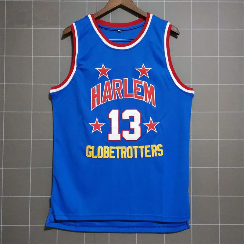 Basketball Jerseys Harlem Globetrotters #13 Blue Chamberlain Cheap High-quality Outdoor Sports Jersey Sewing Embroidery New