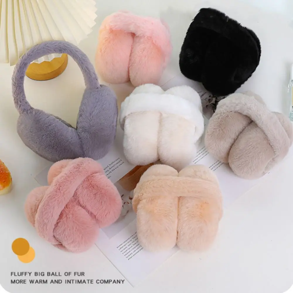 Plush Warm Earmuffs Men Women Adults Autumn Winter Foldable Soft  Thicken Solid Color Earmuffs Cute Simple Earlap Accessories