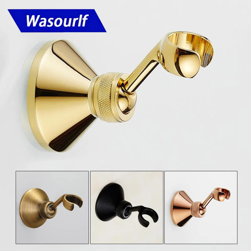 Wasourlf Adjustable Shower Holder Brass Socket Golden Color Black Good Quality Holders For