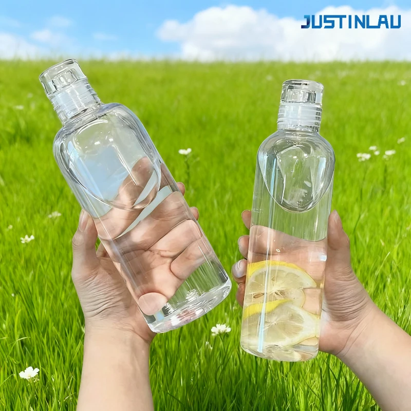 300-1000ml transparent glass bottle borosilicate glass Portable office water cup Drinking time scale prompt Travel essentials