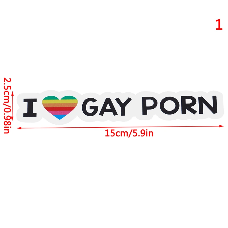 1pcs I Love Gay Porn Sex Lesbian Funny Car Bumper Vinyl Sticker Bicycle Stickers