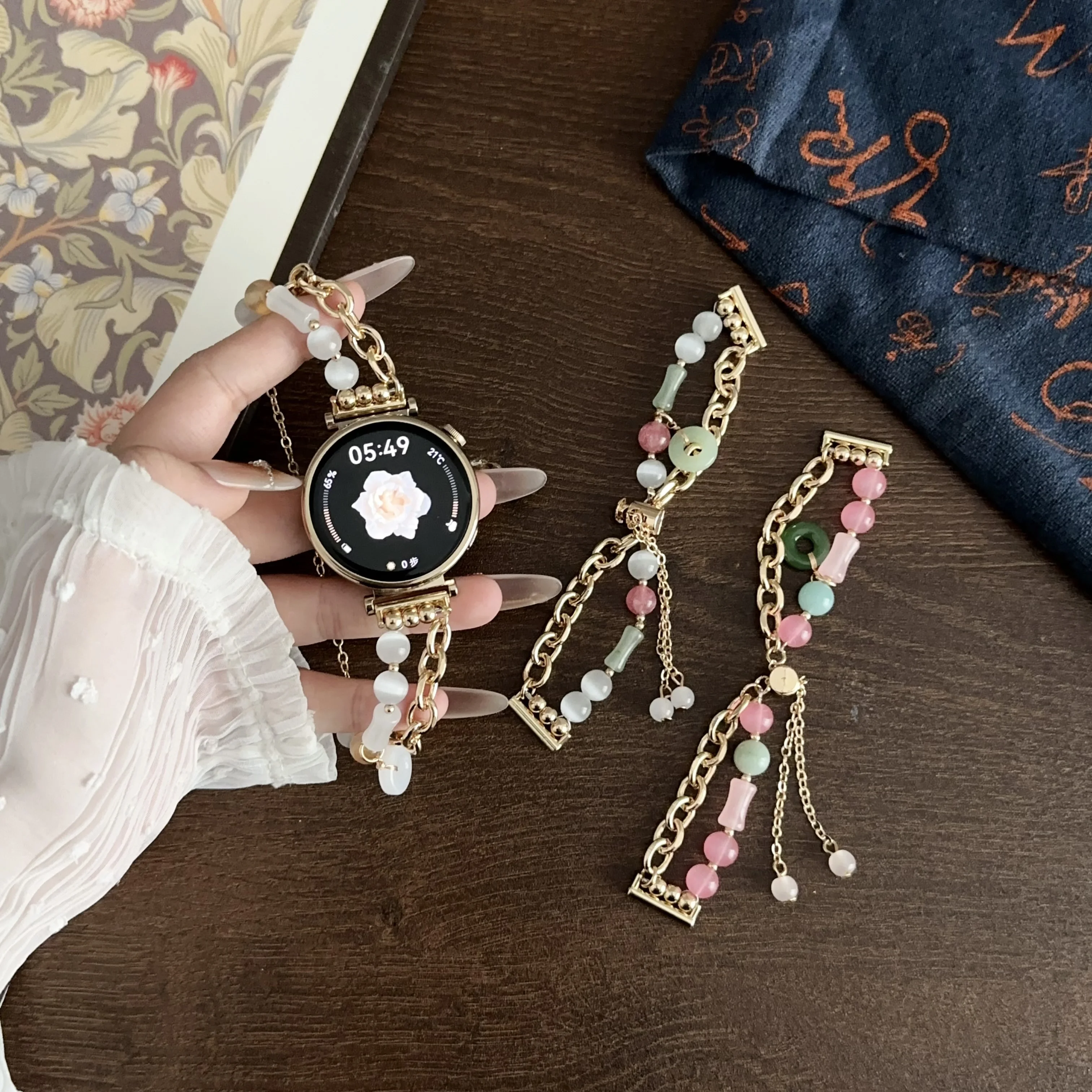 

Роскошный ювелирный ремешок 18 мм 20 мм 22 мм для Huawei GT 4 41 мм 46 мм, женский браслет для Samsung Galaxy Watch для gt 4 41 мм, тонкий ремешок