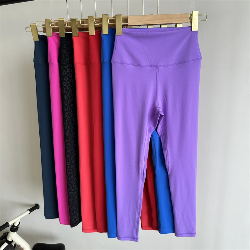 High Waist Yoga Pants Solid Color Fitness Pilates Sports Tights Gym Fashion Hot Girls Fitness Pants Soft Breathable Stretch Hip