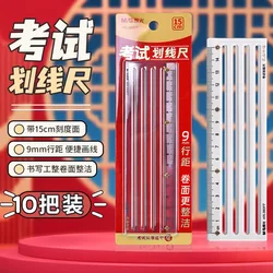 Precision Ruler, 9 mm Spacing, 15 cm Length, Perfect for Straight Lines, Ideal for Students and Office Tasks (10pcs)