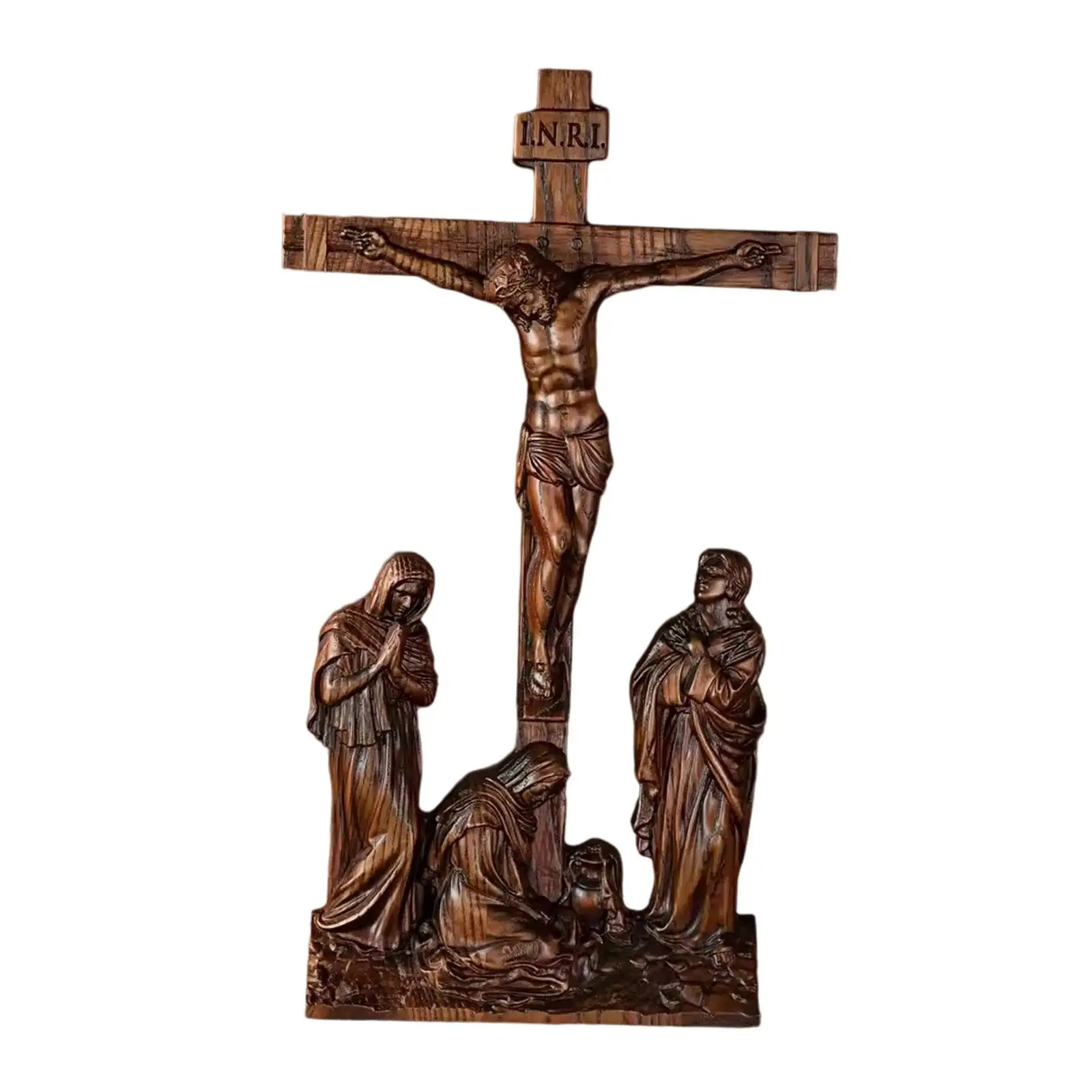 Standing Crucifix Jesus Cross Statue 10 inch High Catholic Table Cross Jesus Crucifix for Chapel Christian Collection Prayers