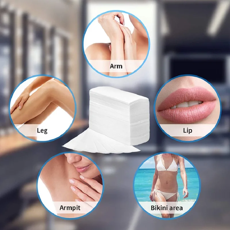 100 pcs Hair Removal Wax Paper For Women & Men Nonwoven Wax Strip Paper Roll High Quality Body Leg Arm Lip Hair Removal Epilator 3