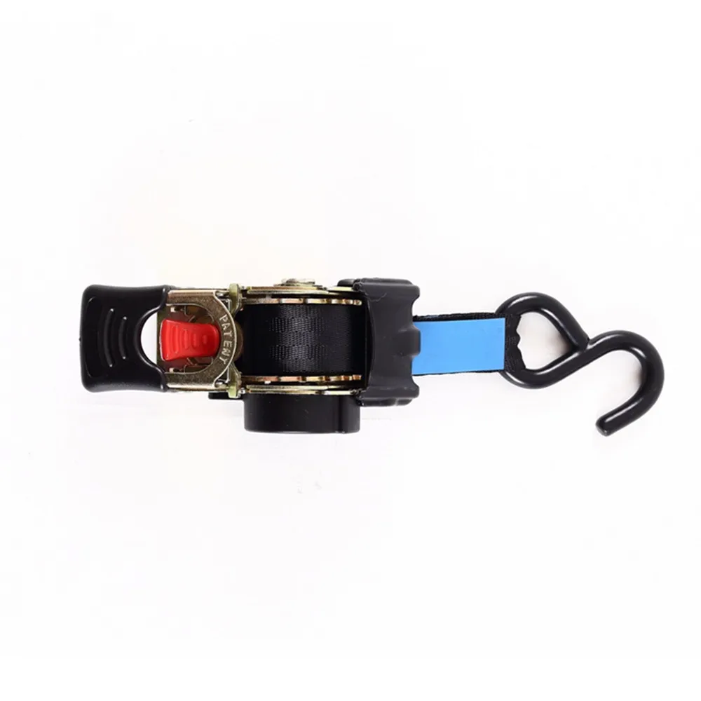 Auto Retract Strap Transom Tie Down Hooks Safety Strap Retractable Compact Cargo Motorcycle Trailer Aids