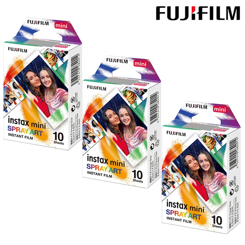 New Fujifilm Instax Mini Film Instax Mini 12 Spray Art Design Film For Fuji  Mini 11 8 9 7s 25 26 70 90 Instant Camera SP-1 SP-2