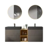 U096-ALICE72W-102 Alice 72" Space Gray Bathroom Vanity With Double Sinks And Open Shelf, Modern Wall Mounted Floating Bathroom V 4
