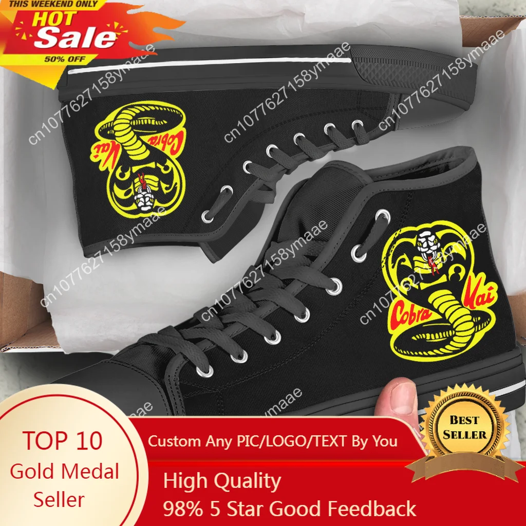 

Кроссовки Детские и женские с высоким верхом, модная повседневная обувь для скейтборда, Кобра Кай, карате, лето