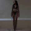 Shiny Rhinestones Grid Fishnet Dress Long Sleeve O-Neck Hollw Out 2024 Summer Dress Sexy Beach Cover Up Breathable Lady Vestidos 3