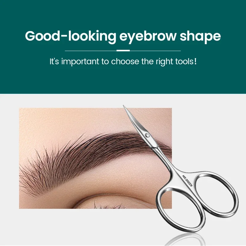 MR.GREEN Eyebrow Scissors Curved Blade Cuticle Scissors Professional Stainless Steel Manicure Trimmer Hair Remover Tool 2