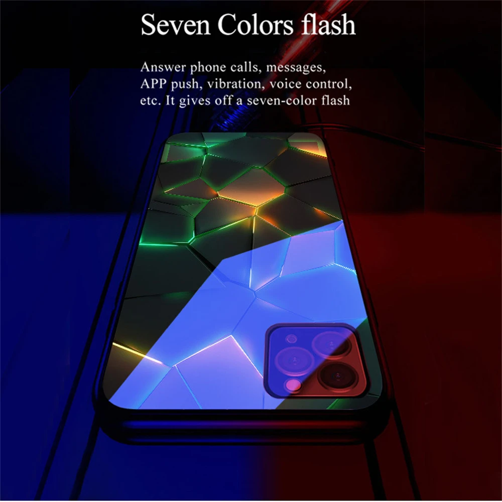 2026 Luxuriöse Geometrie LED Leuchtende Handyhülle für iPhone Air 17 16 E 15 14 13 12 11 Pro Max X XR XS Plus – Detail 10