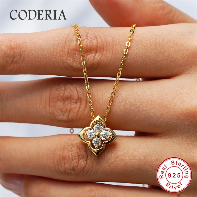18K Gold Plated Silver S925 Lab Diamond Pendant Total 0.4CT