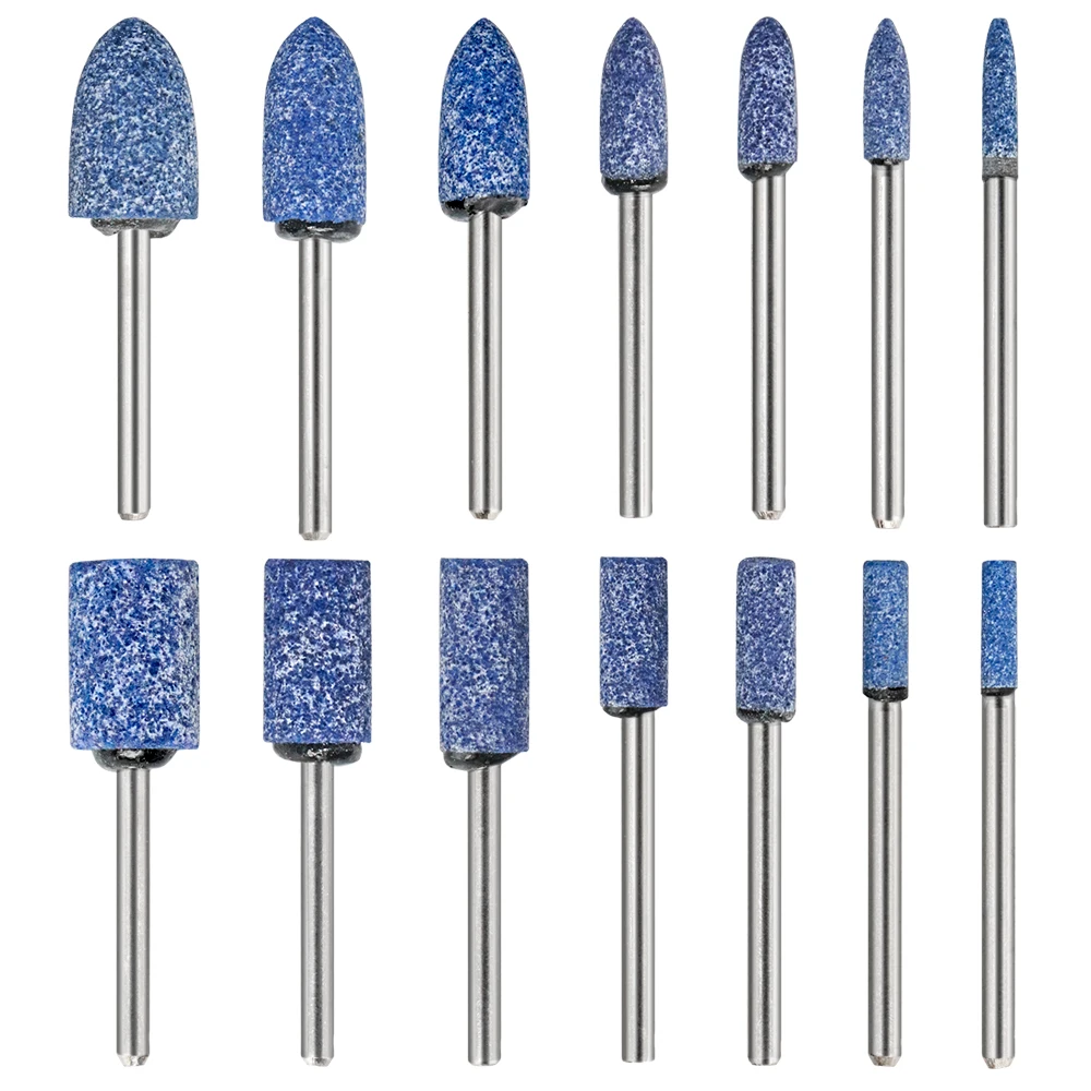 Mola Abrasiva Per Lucidatura Con Testa Abrasiva In Ceramica Blu Per Utensili Elettrici Rotanti Dremel Gambo Da 3Mm