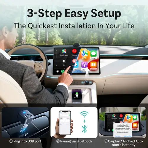 Ottocast Express Mini Dot Wireless Carplay Adapter Android Auto Dongle Wired to Wireless WiFi 6 Plug & Play for Audi Kia - Image 4