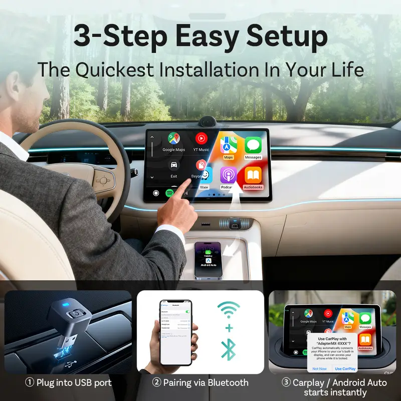 Ottocast Express Mini Dot Wireless Carplay Adapter Android Auto Dongle Wired to Wireless WiFi 6 Plug & Play for Audi Kia - Image 4