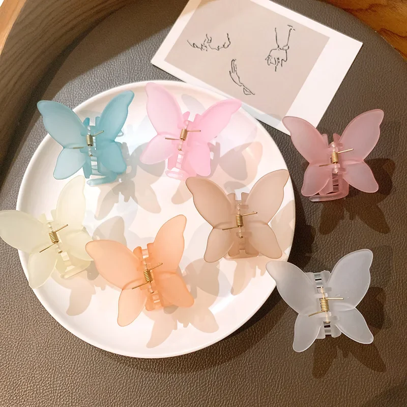 

Korean Matte Clear Barrette for Girls Women's Fashion Elegant Butterfly Hair Clips Claws Shark Clips Headwear Hair Accessories